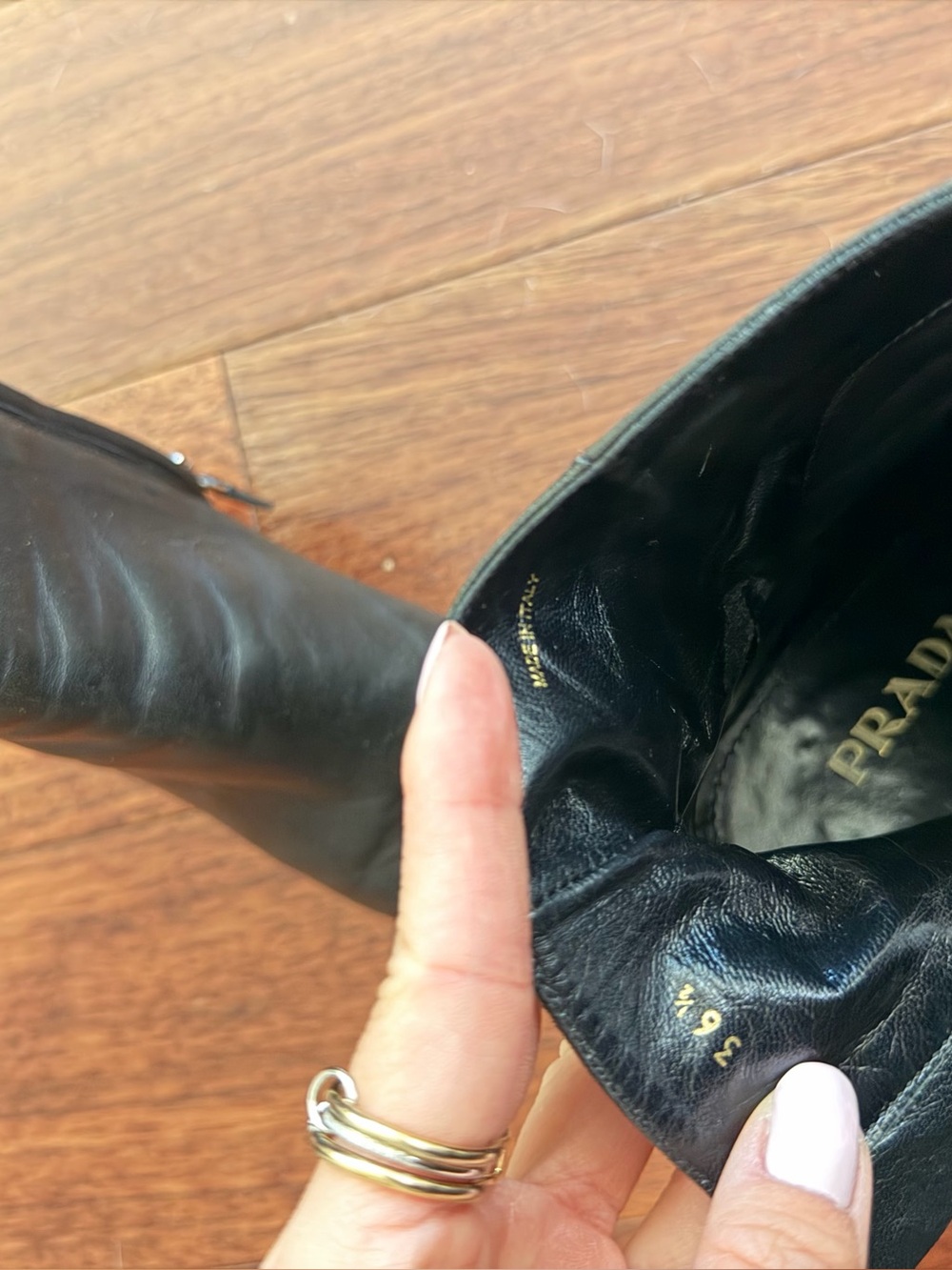 PRADA LEATHER BOOTIES - Picture 9 of 9